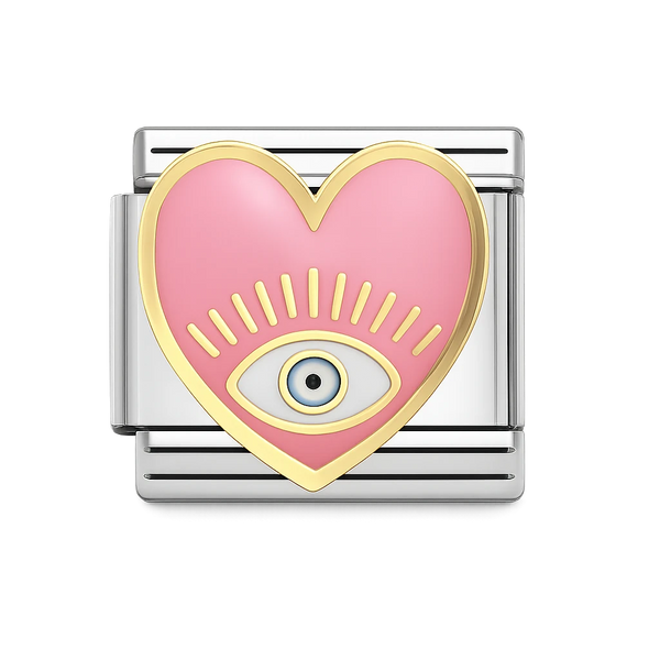 pink heart Silver Charm