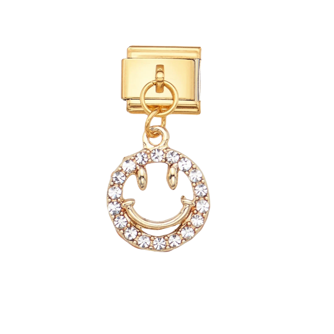 smiley face gold charm