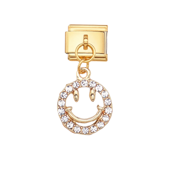smiley face gold charm