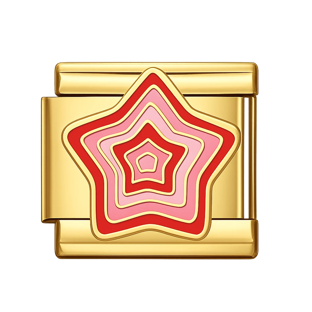 star enamel Gold Charm