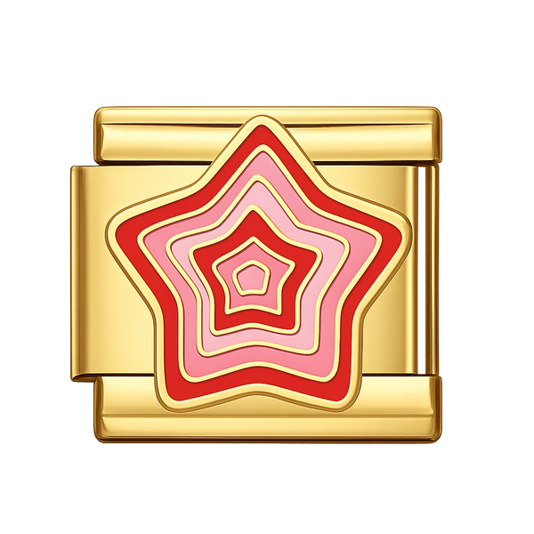 star enamel Gold Charm