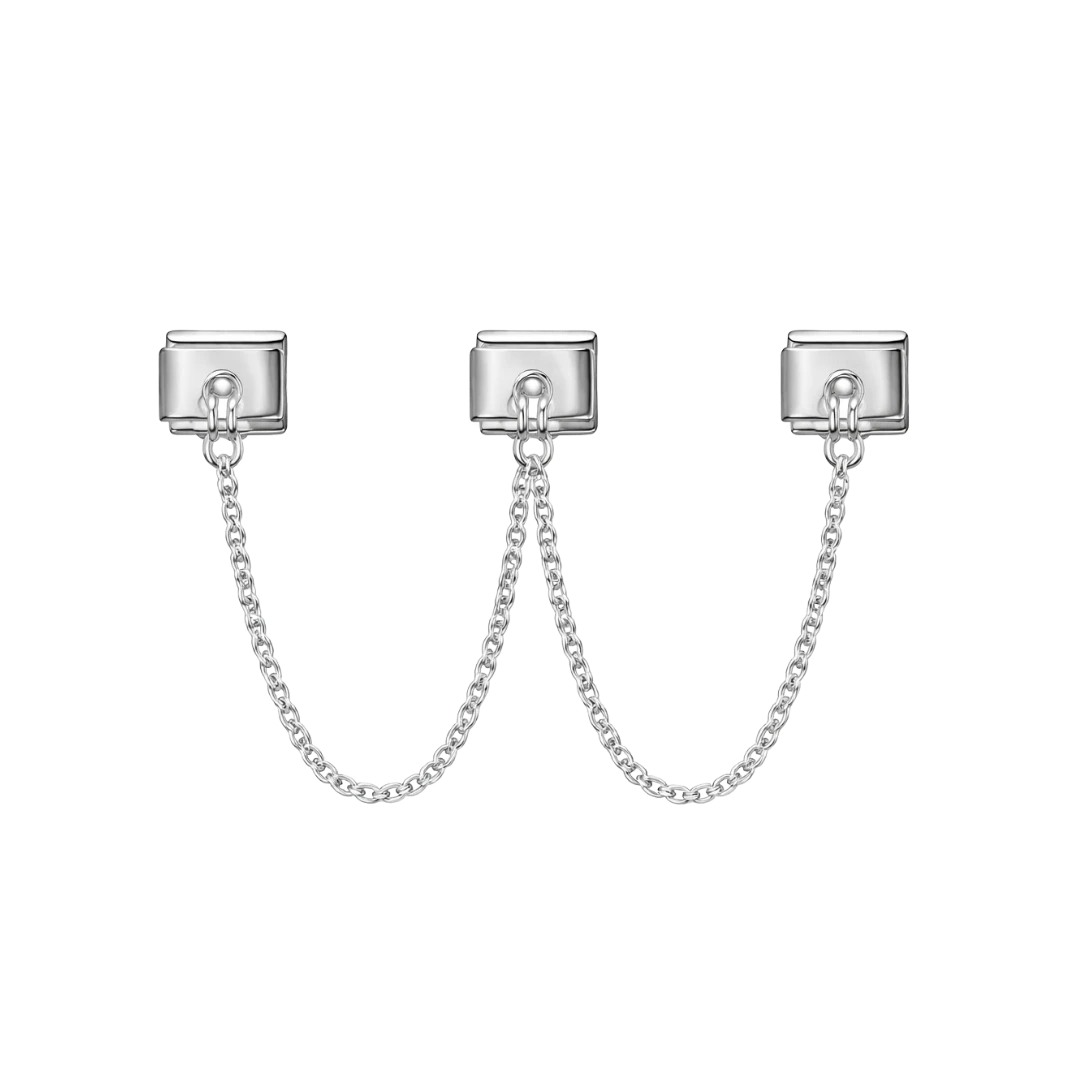 triple-link silver charm