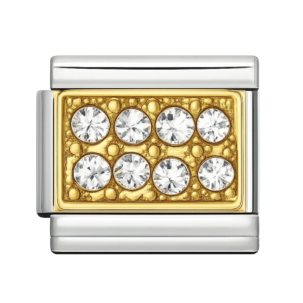 white zircon Silver Charm