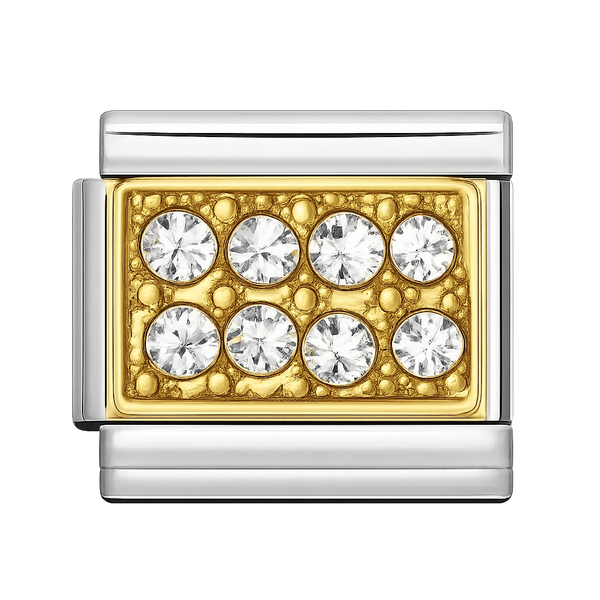 white zircon Silver Charm